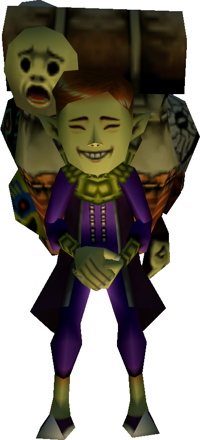 A Cartoon Of A Green And Purple Character