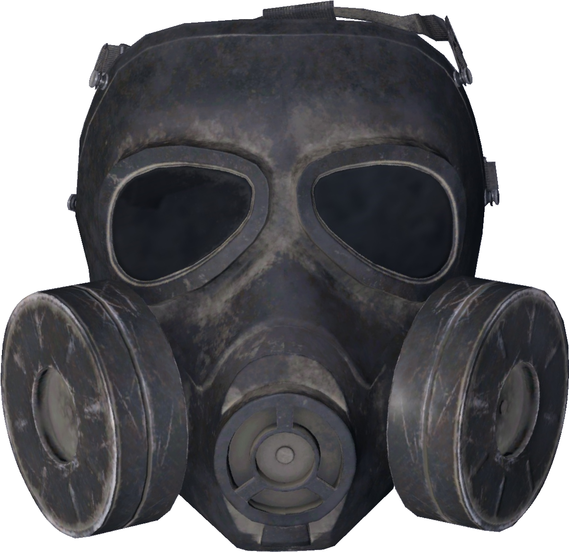 A Black Gas Mask With Large Round Holes