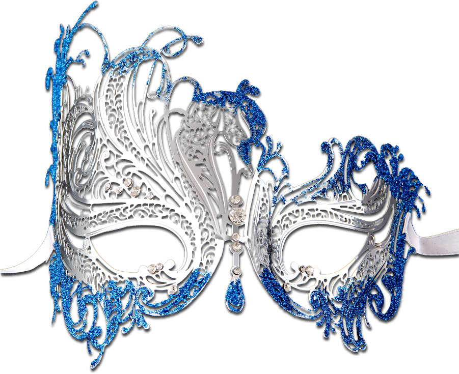 A Mask With Blue Glitter