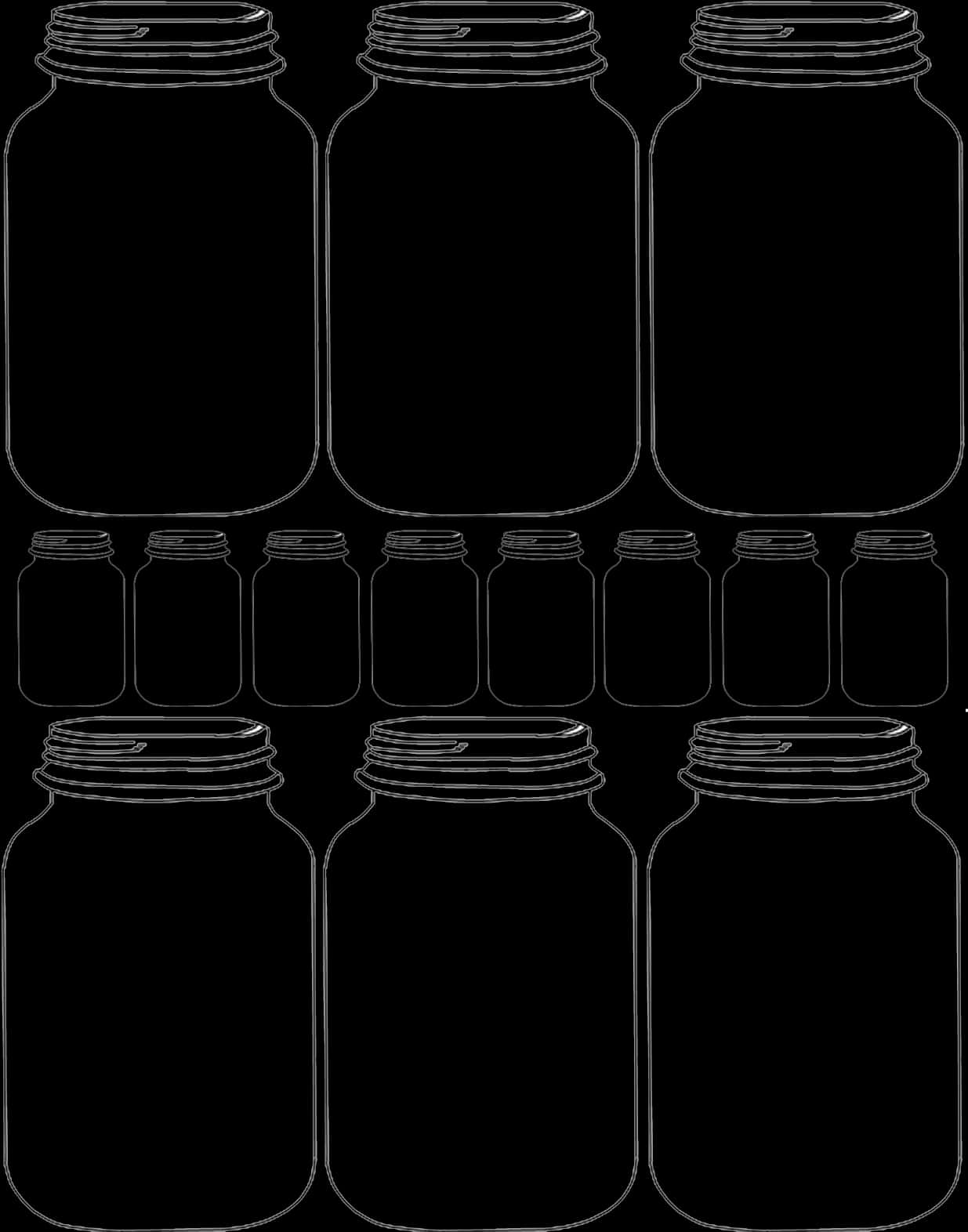 A Group Of Jars With Lids