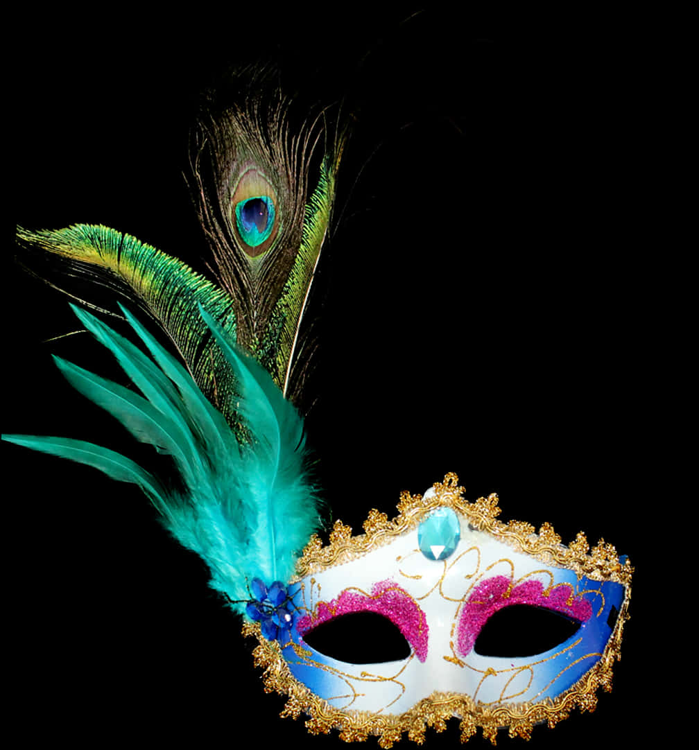 Masquerade Mask With Feathers