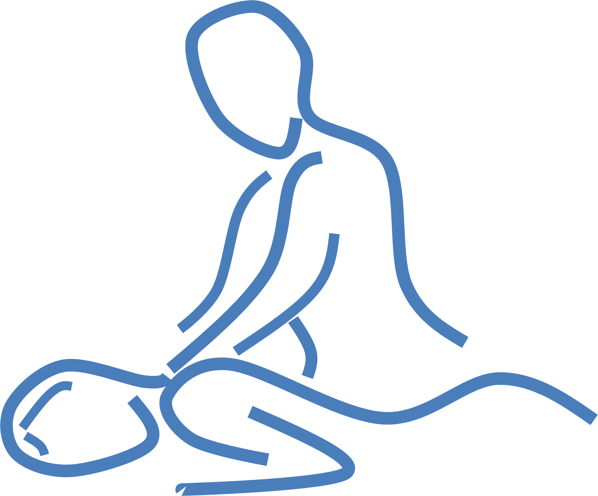 A Blue Lines Of A Person Massage