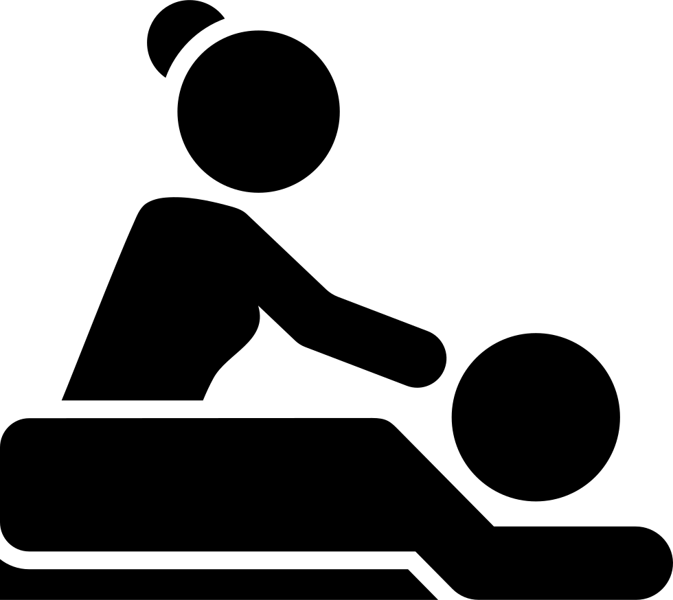 A Black And White Outline Of A Woman Massage