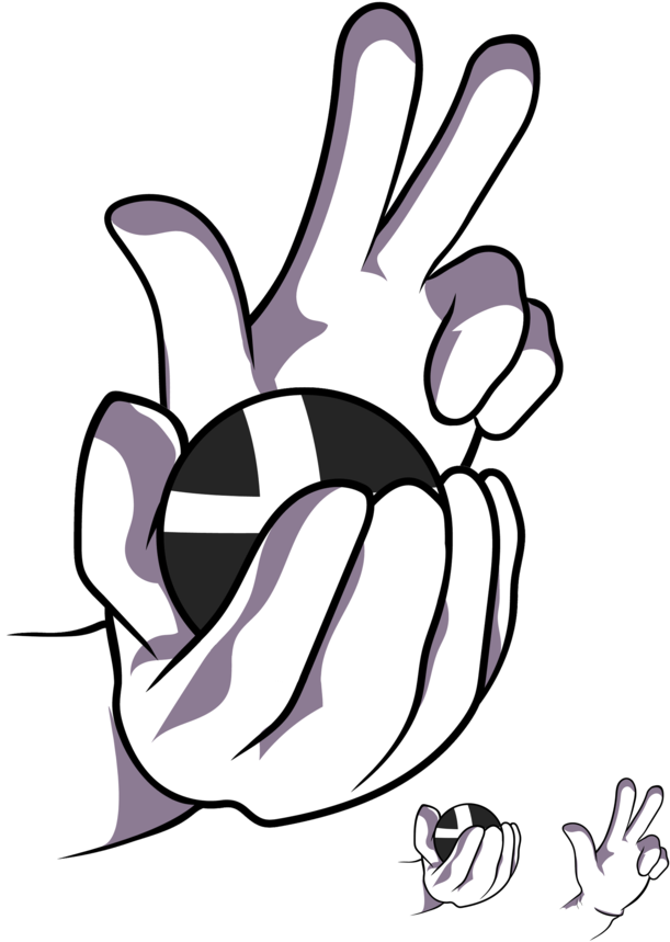 Cartoon Hands Holding A Ball