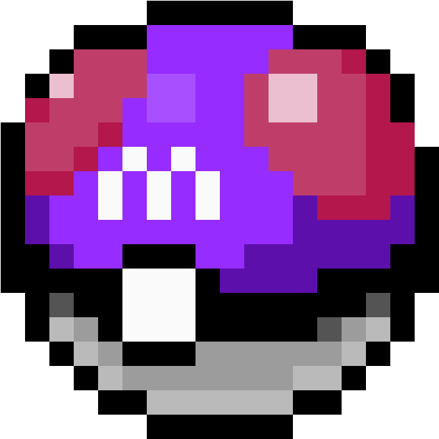 A Pixelated Mushroom With Red And Purple Spots