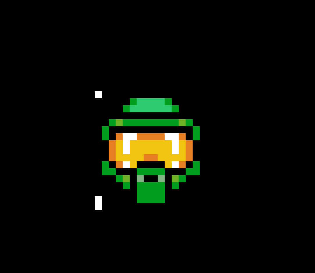A Pixel Art Of A Green Character