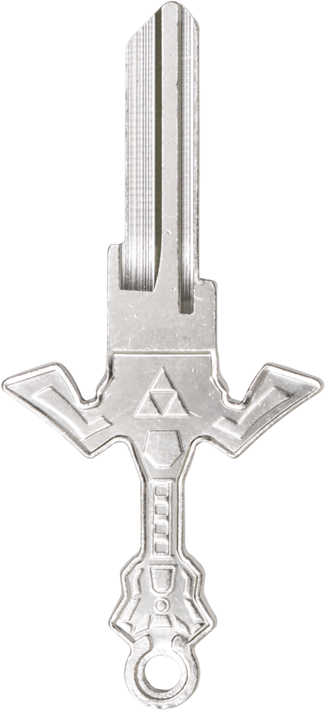 A Silver Key With A Triangle On It