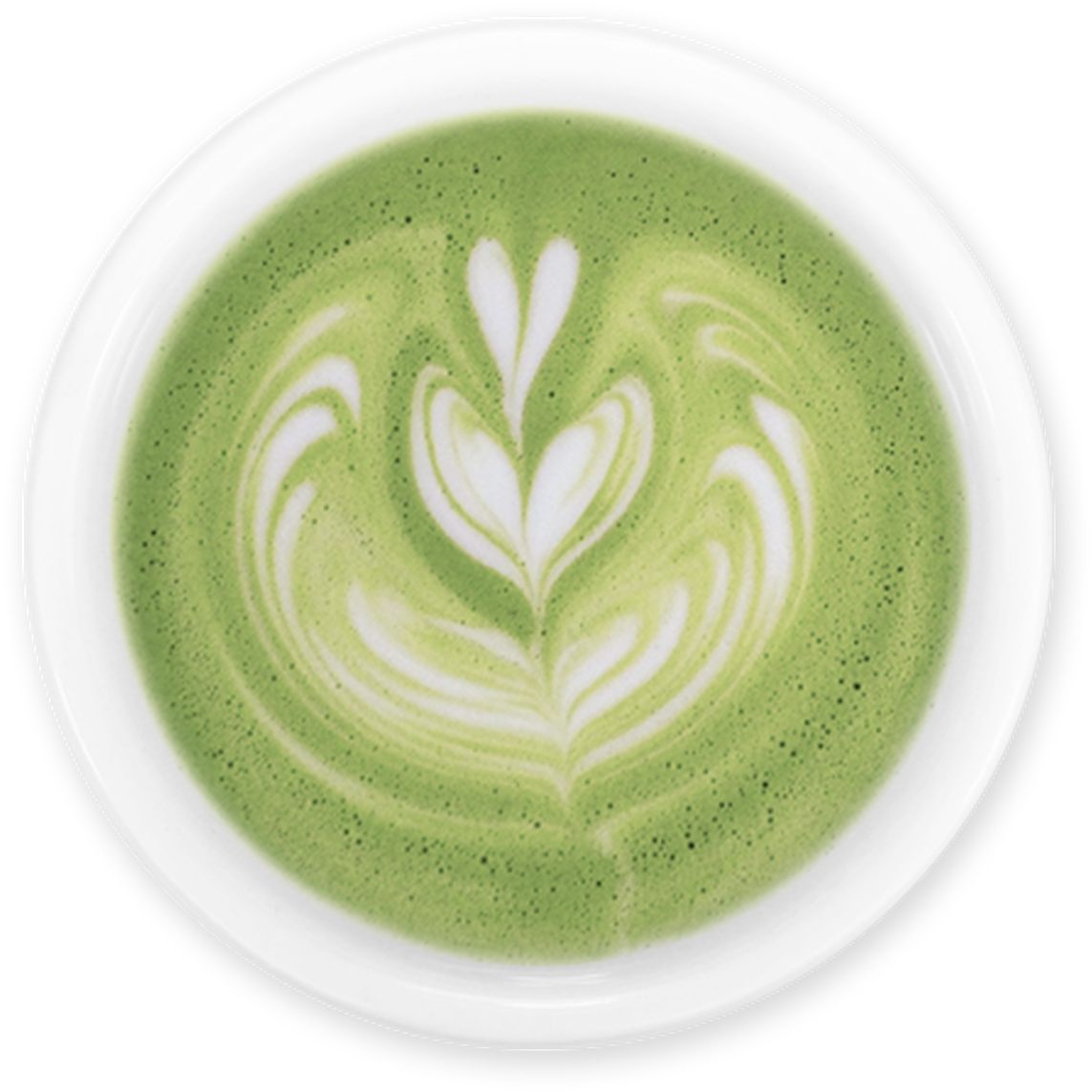 A Green Latte In A White Bowl