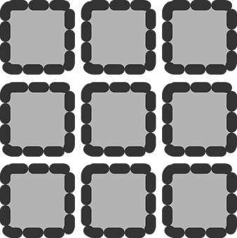 A Group Of Squares With Black And White Squares