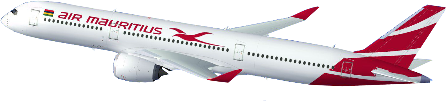 A White Airplane With Red Logo