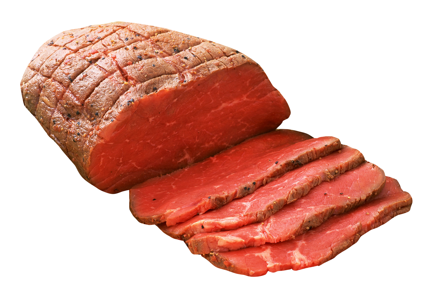 A Sliced Meat On A Black Background