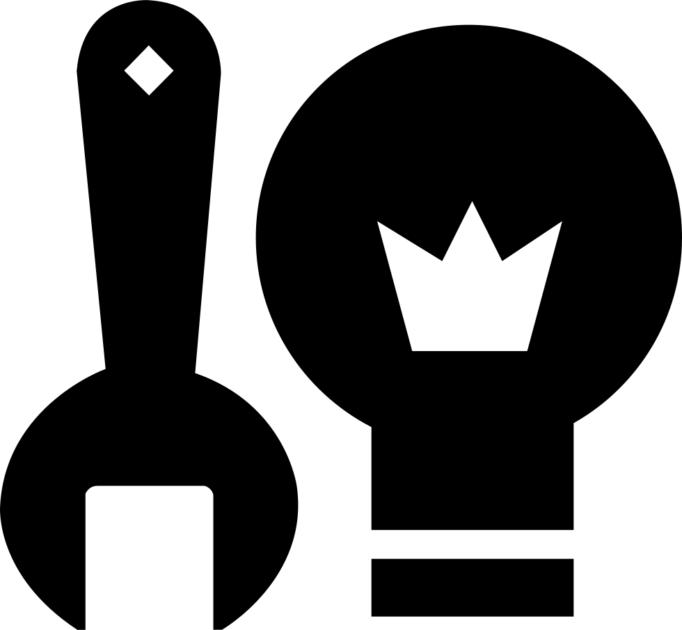 A Black And White Image Of A Light Bulb And A Light Bulb With A Crown