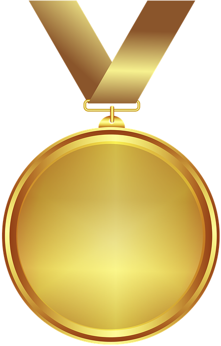 A Gold Medal With A Ribbon
