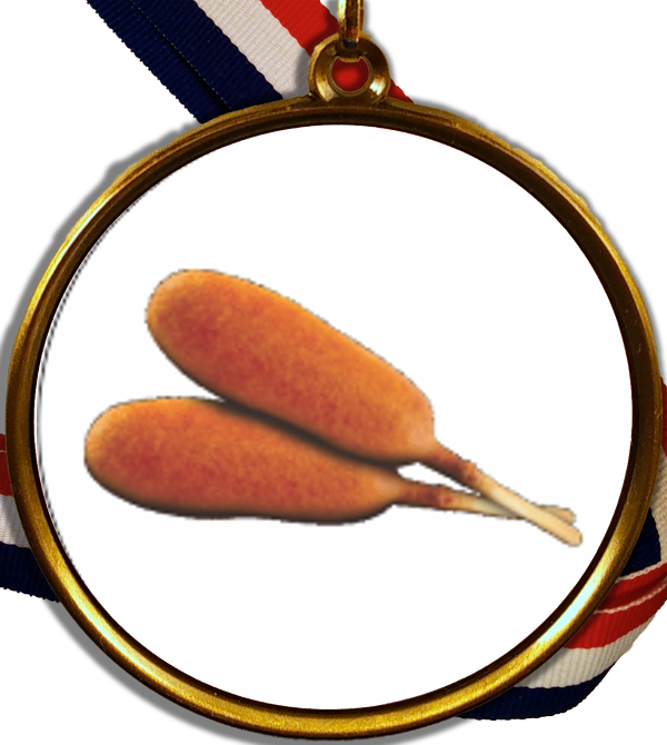 A Gold Medal With A Picture Of Food