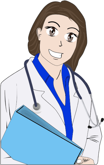 A Cartoon Of A Woman Wearing A White Lab Coat
