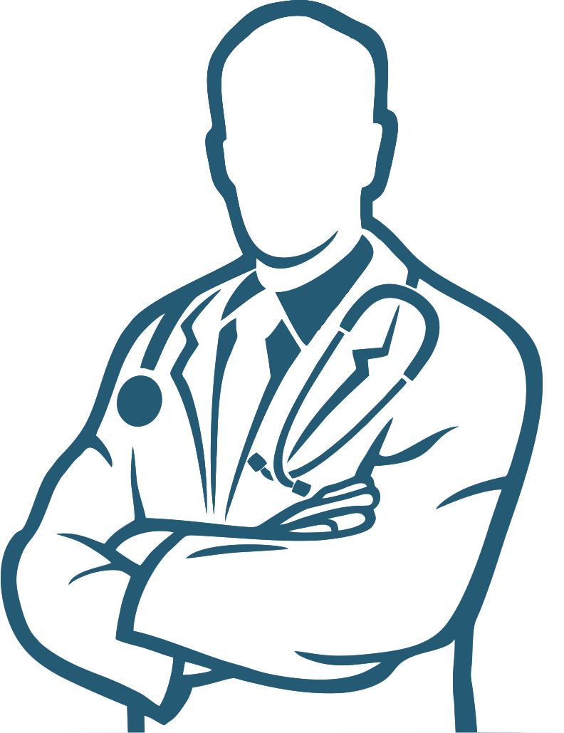 A Silhouette Of A Doctor With His Arms Crossed