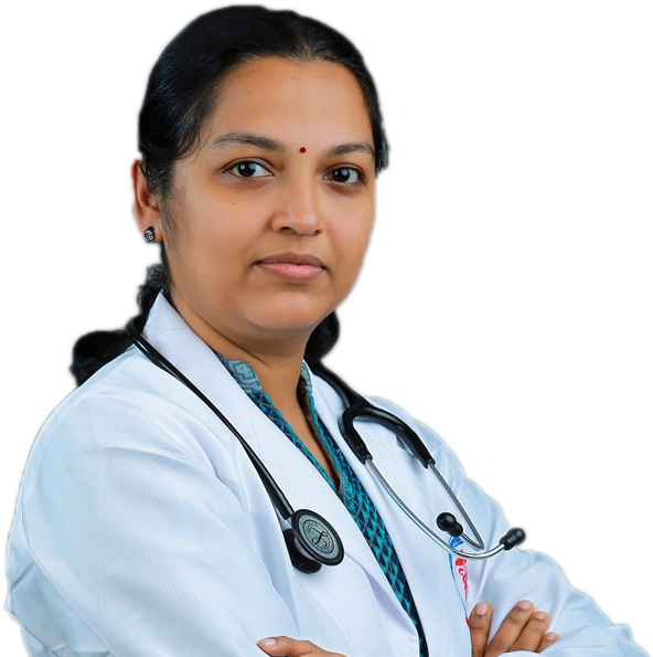 A Woman In A White Lab Coat With A Stethoscope Around Her Neck