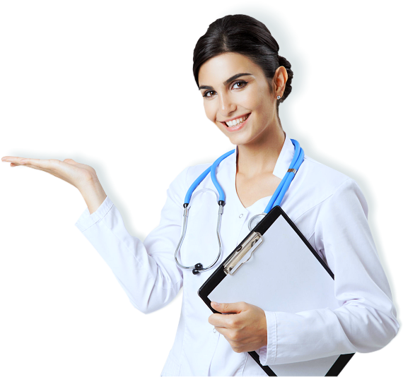 A Woman Wearing A Stethoscope Holding A Clipboard And Holding A Clipboard