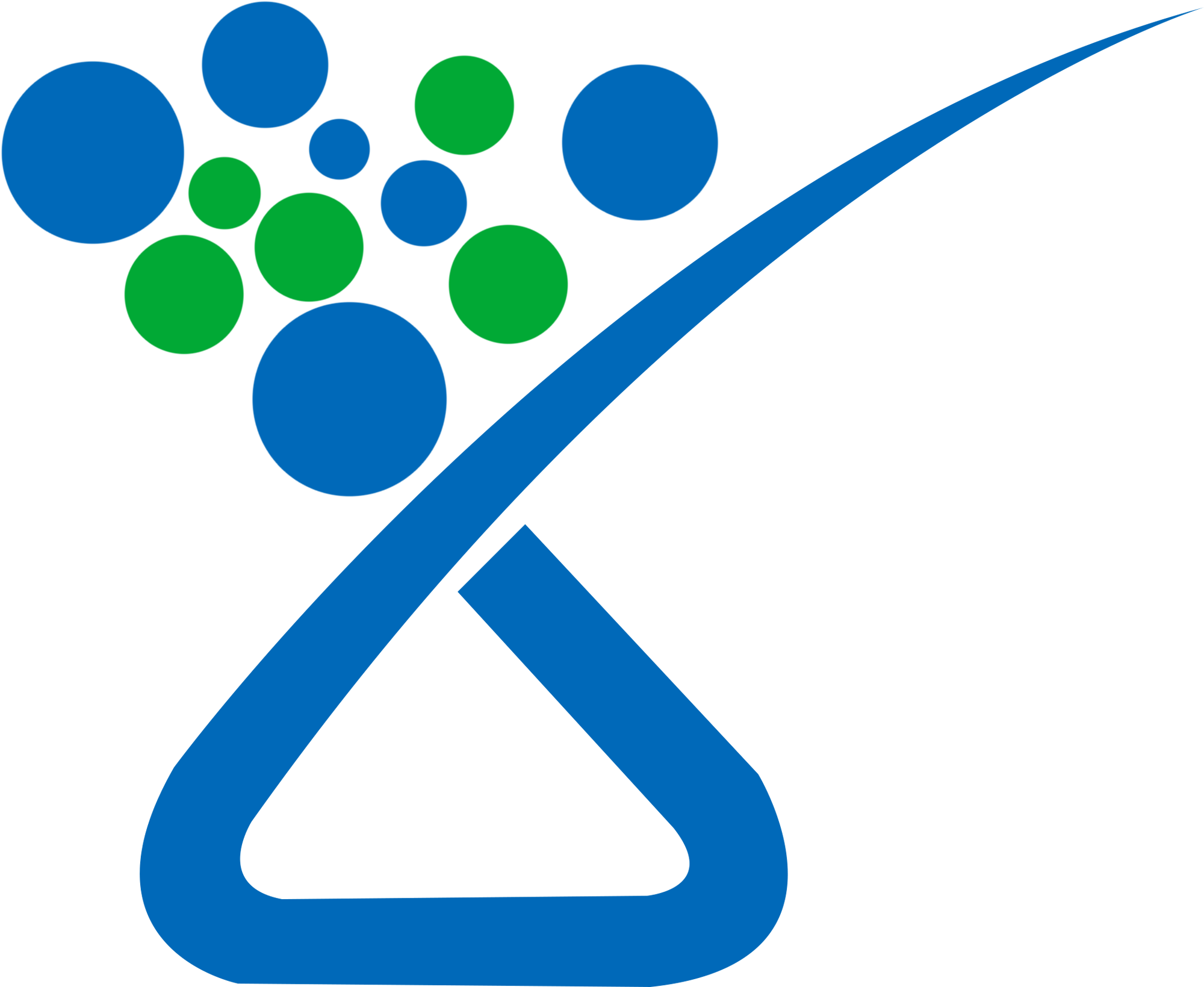 A Blue And Green Logo