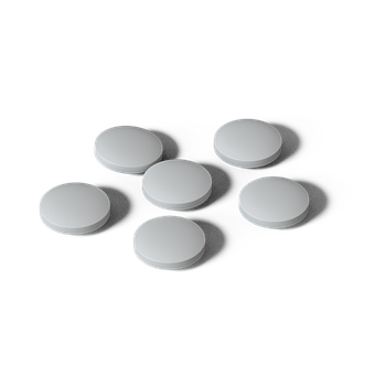 A Group Of White Round Objects
