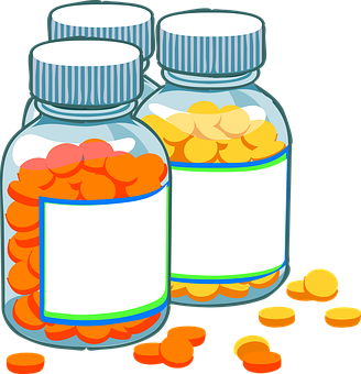 A Group Of Bottles Of Pills