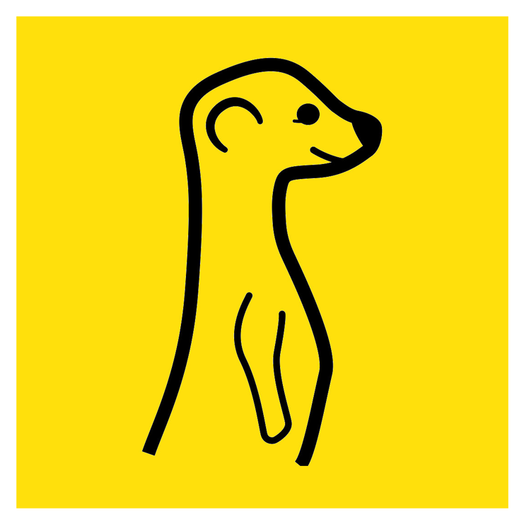 A Black And Yellow Drawing Of A Meerkat