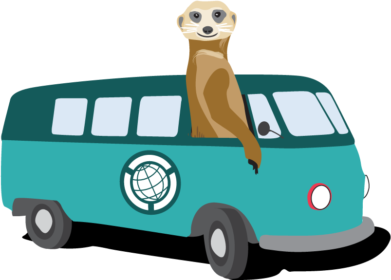 A Cartoon Of A Meerkat In A Van