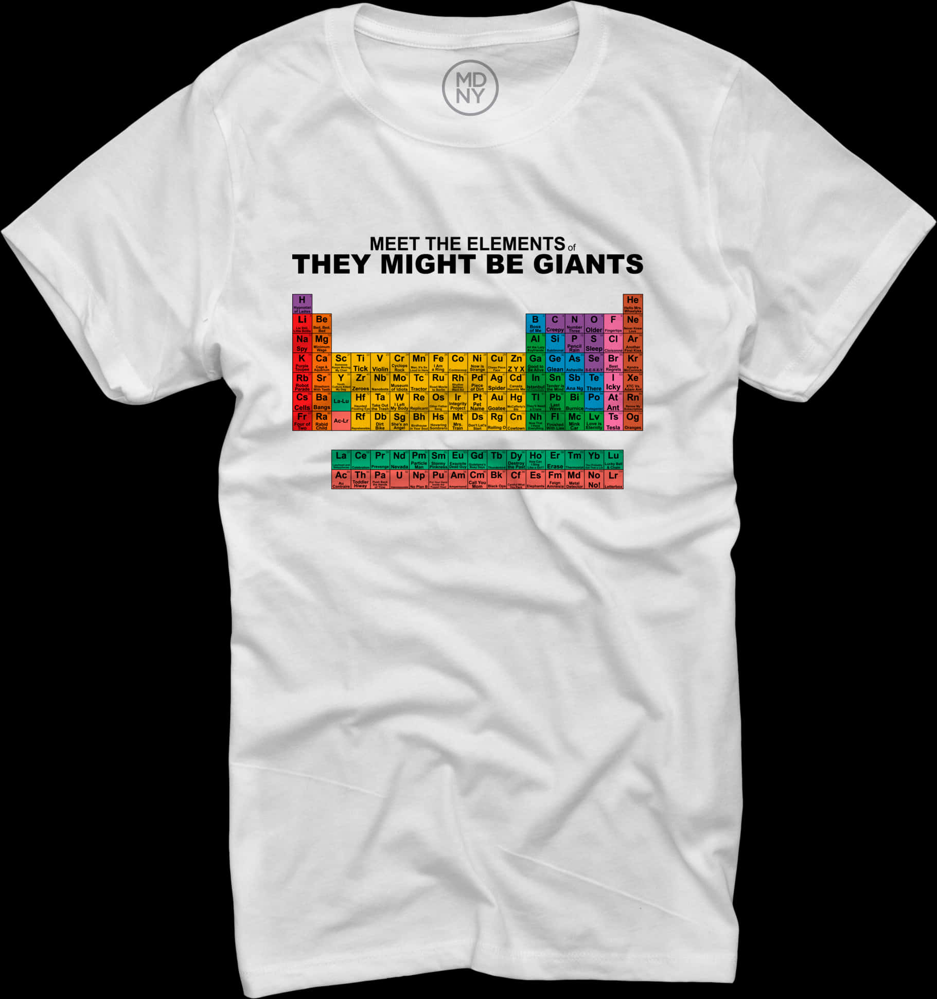A White T-shirt With Colorful Periodic Table Of Elements