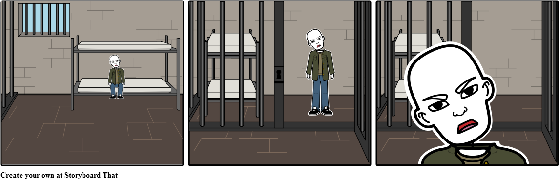 A Cartoon Of A Man In A Prison Cell