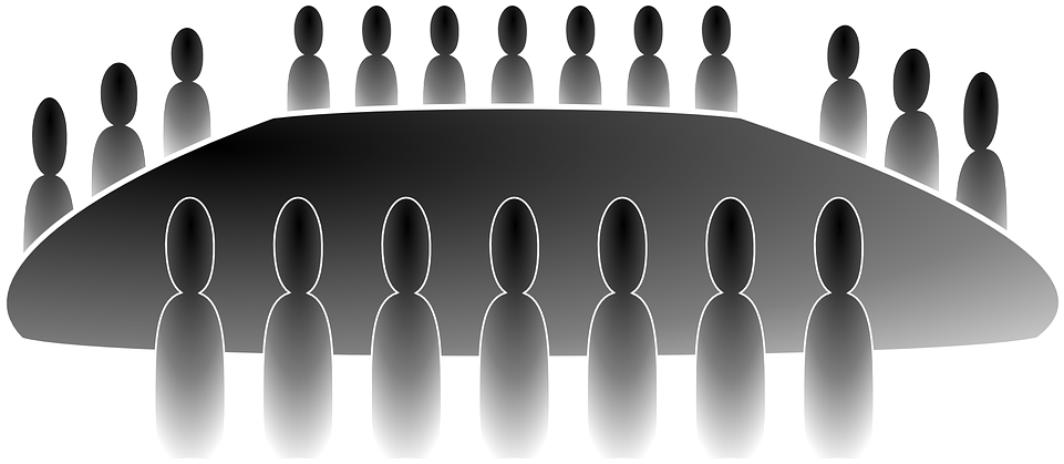 A Group Of People Standing In A Row