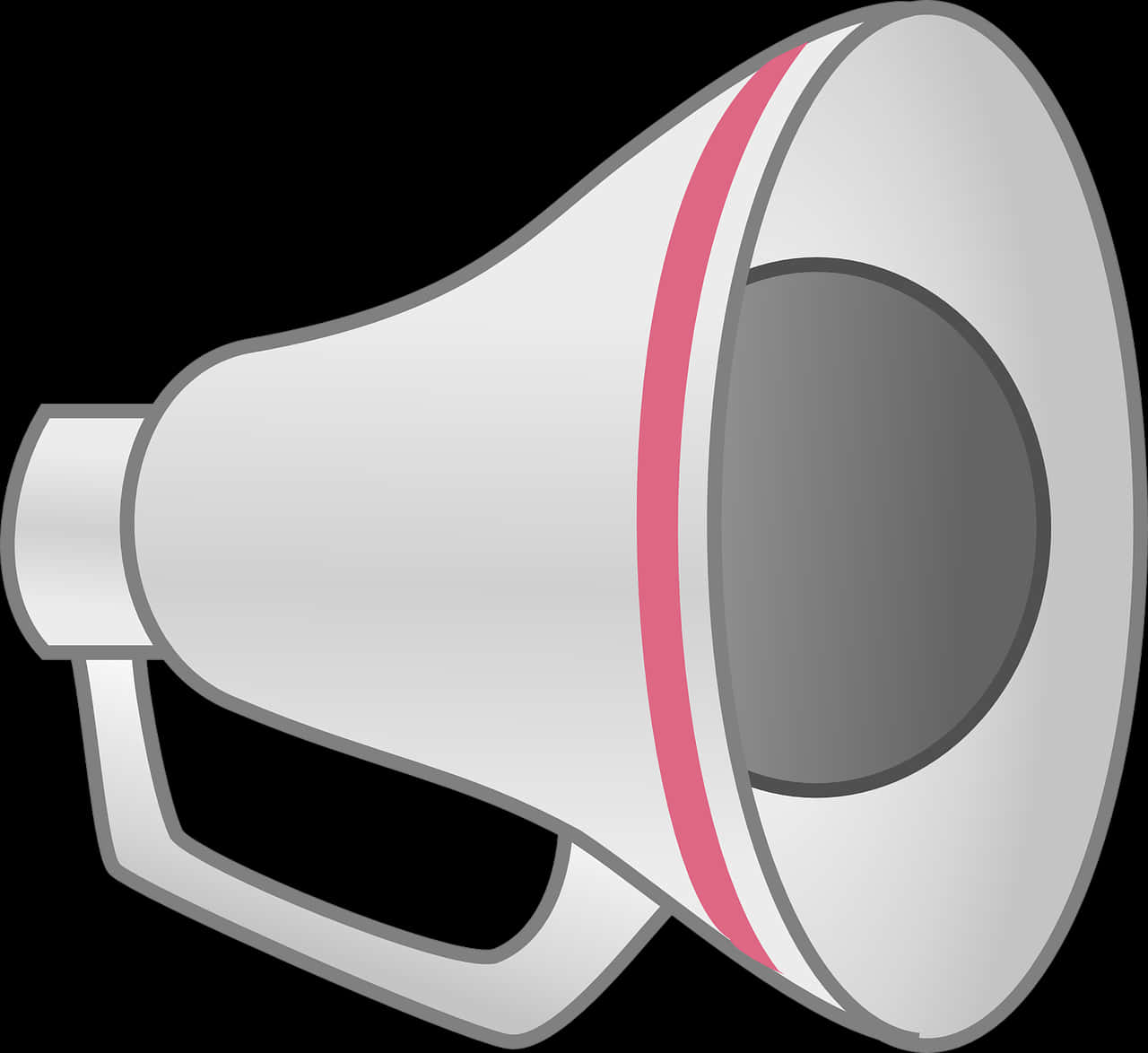 A White Megaphone With A Red Stripe
