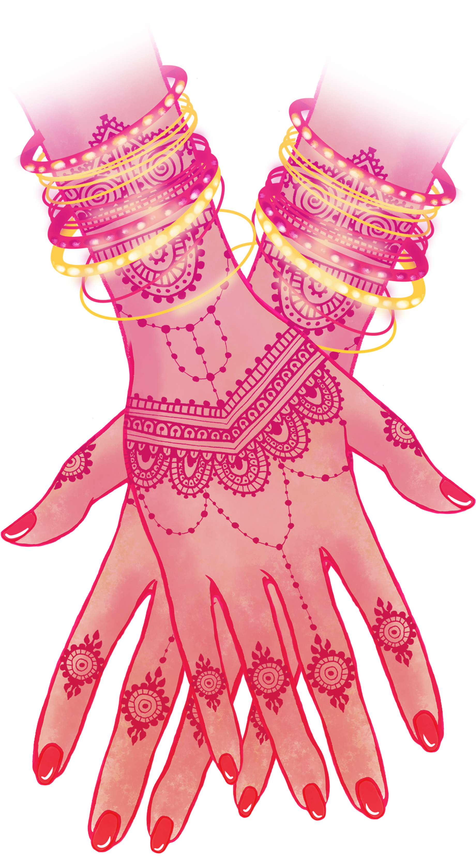 A Pink Hands With Bracelets