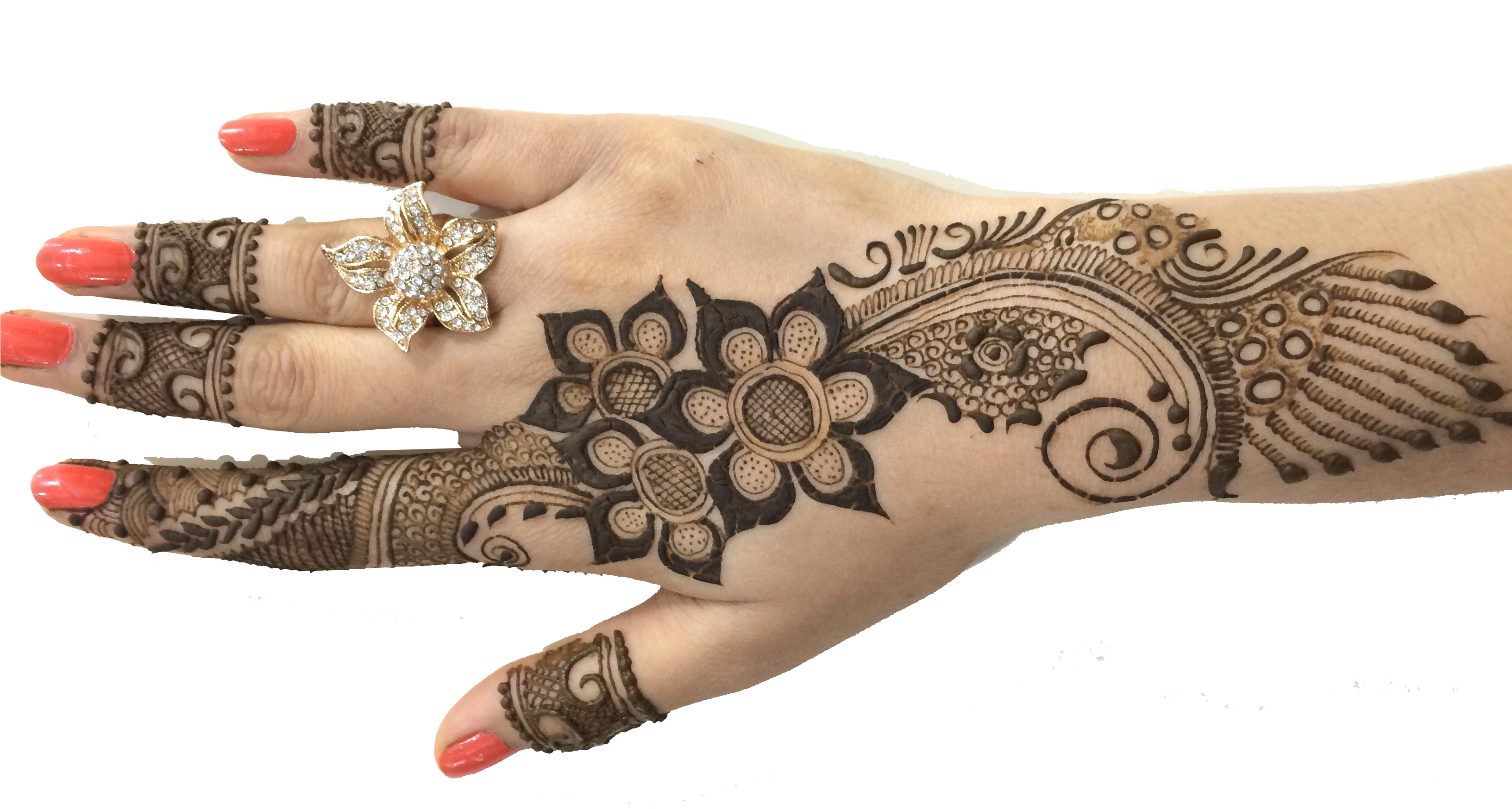 A Hand With Henna Tattoo On It