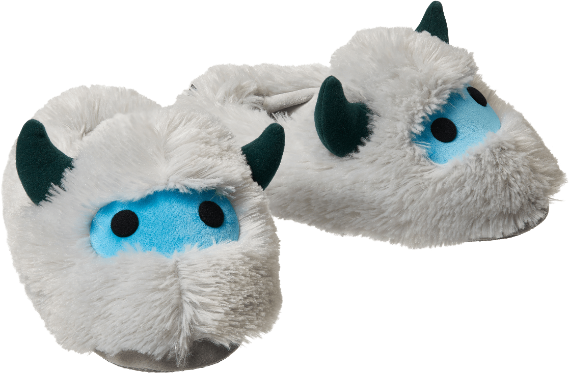 A Pair Of White Slippers With Horns