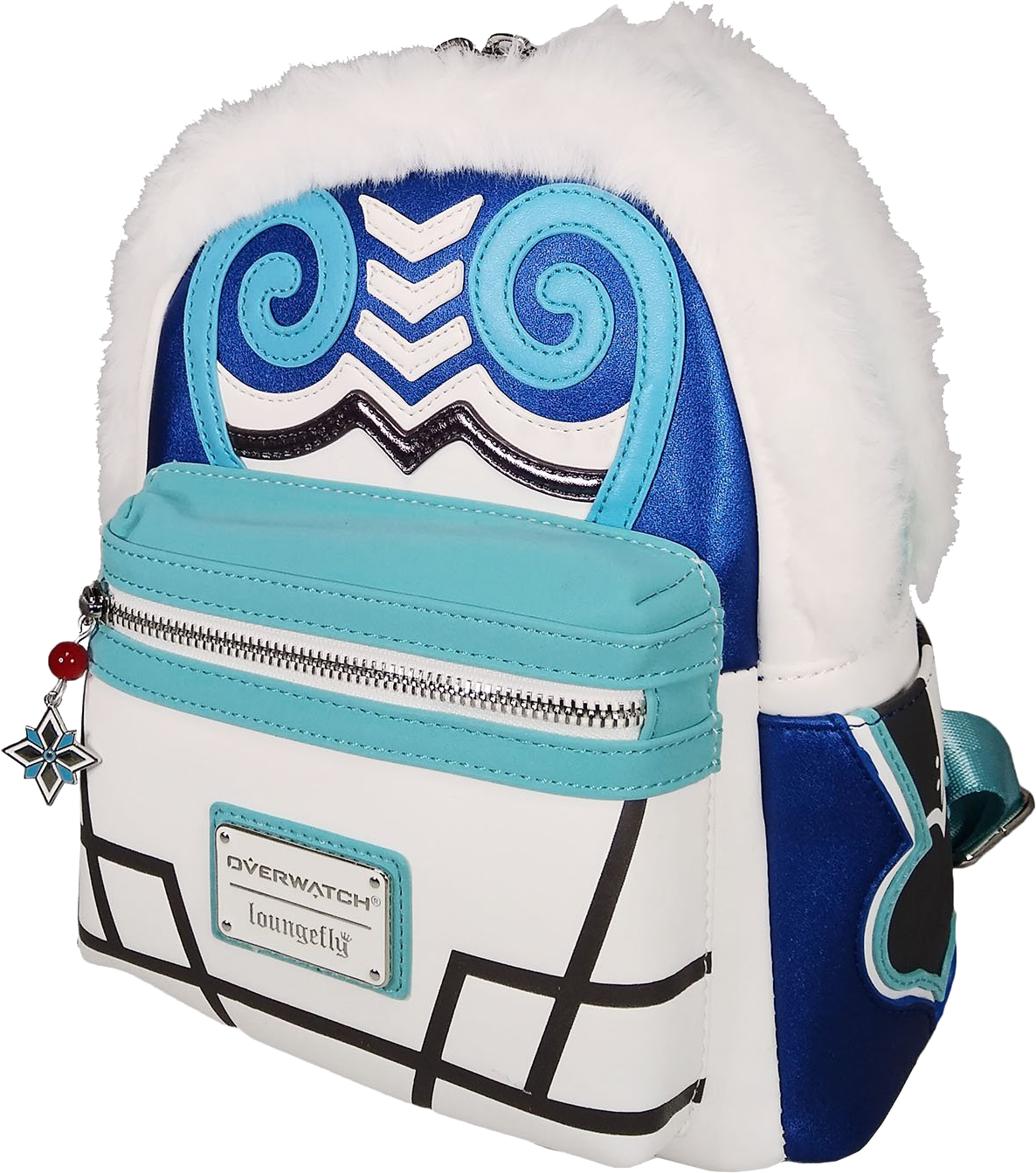 A Blue And White Backpack