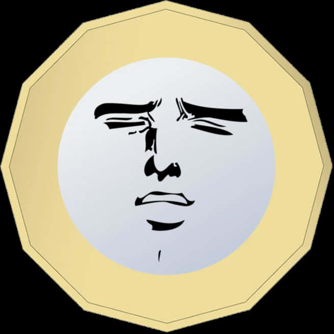 A Drawing Of A Face On A Circular Surface