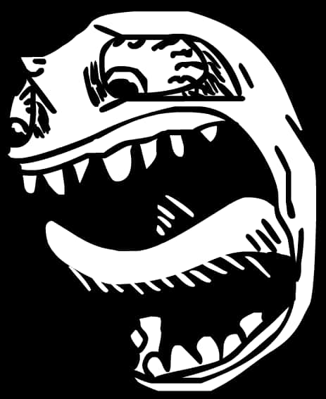 A Cartoon Face With Teeth And Mouth Open