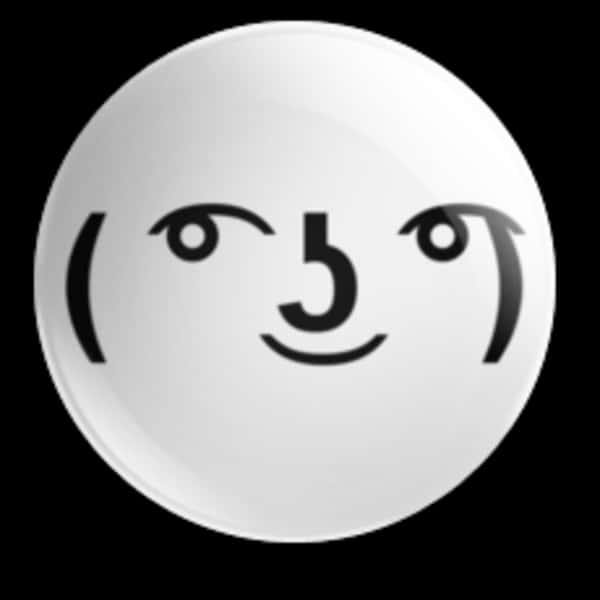 A White Ball With A Face And A Black Background