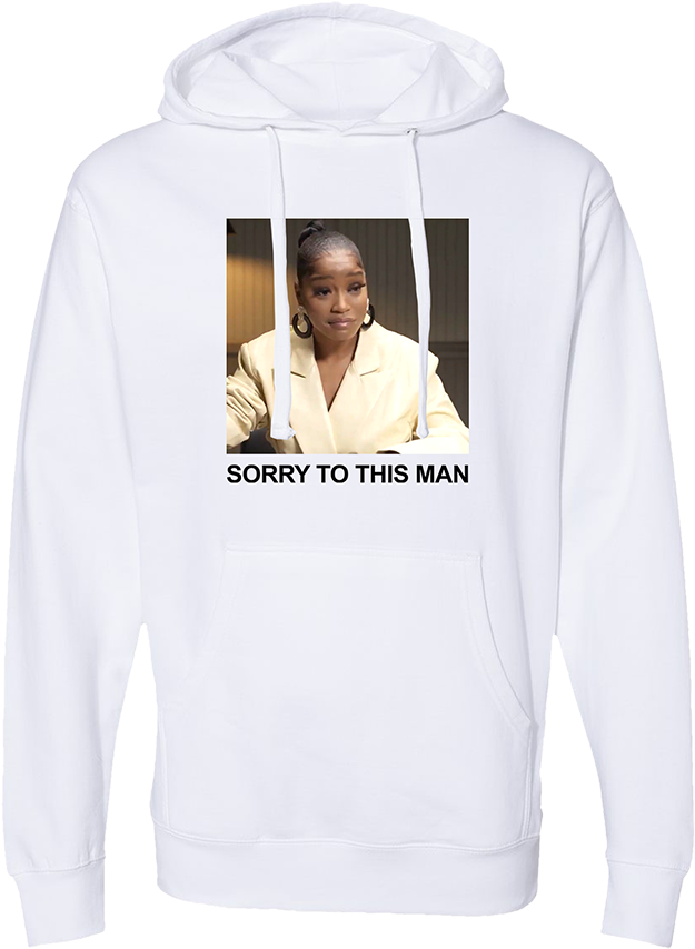 A White Sweatshirt With A Picture Of A Woman