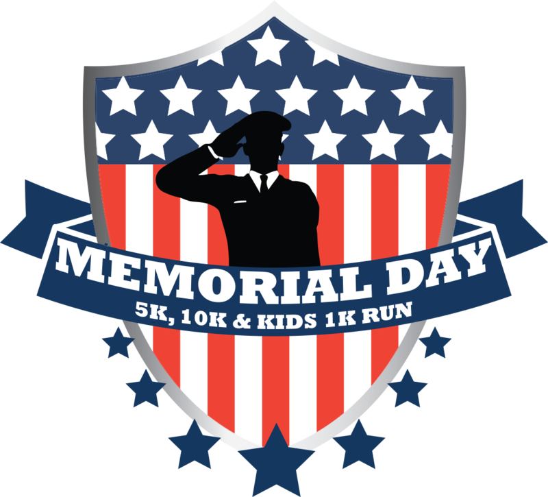 A Memorial Day Logo With A Flag And A Soldier Saluting
