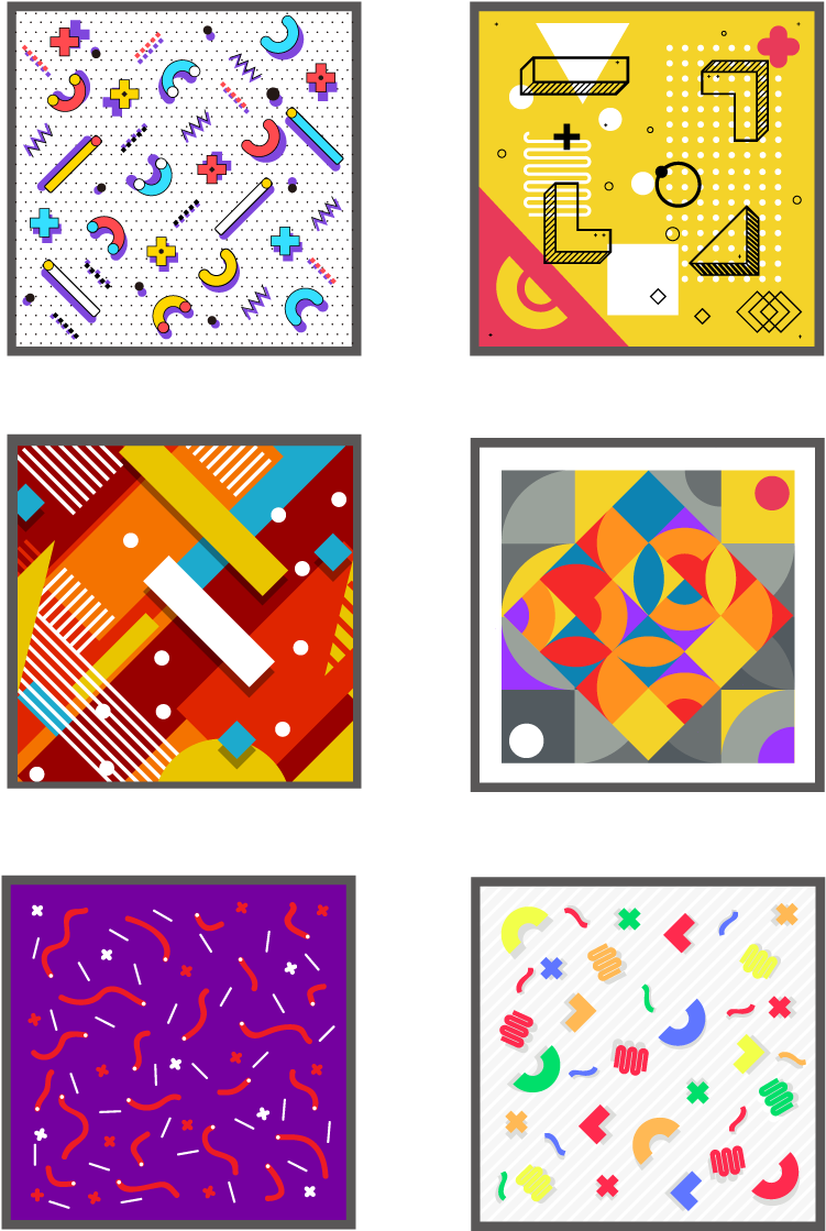 A Collage Of Different Colored Squares