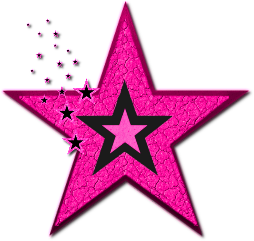 A Pink Star With Black Stars