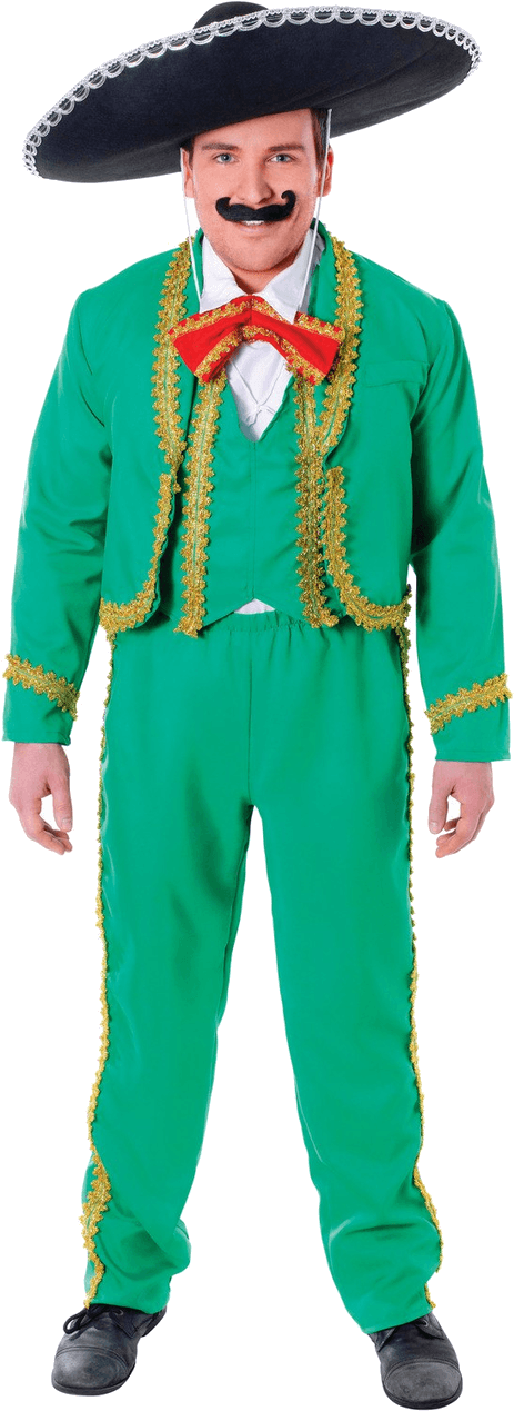 A Man Wearing A Green Suit