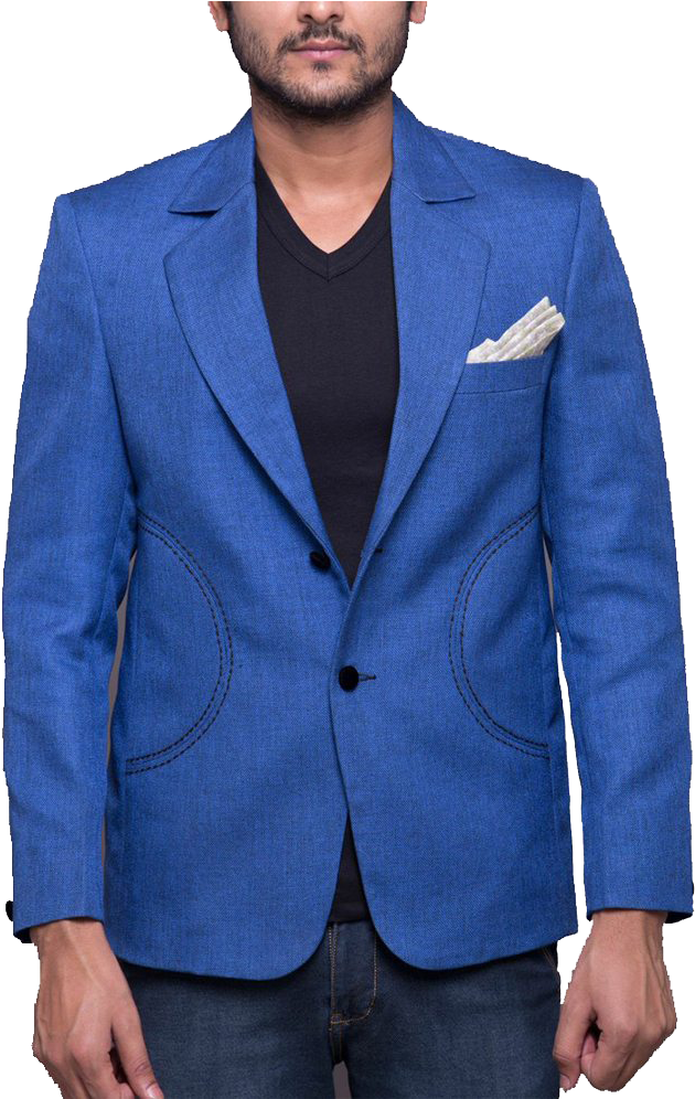 A Man Wearing A Blue Suit