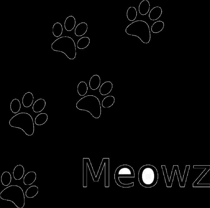 A Black Background With Paw Prints