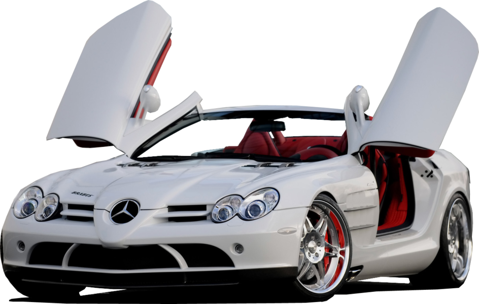 A White Sports Car With Doors Open