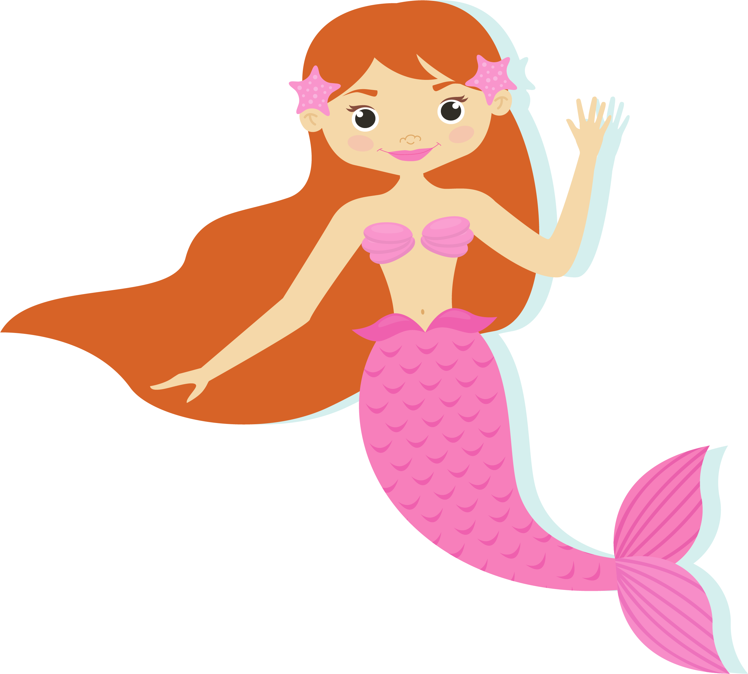 Mermaid Cartoon Illustration - Transparent Background Mermaid Cartoon Transparent, Hd Png Download