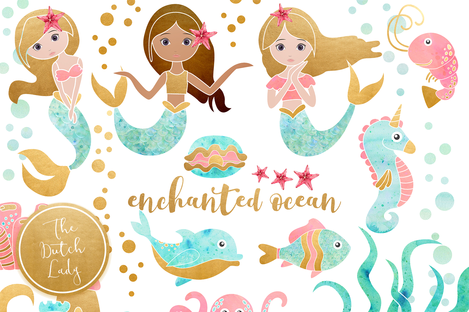 A Collage Of Mermaids And Fish