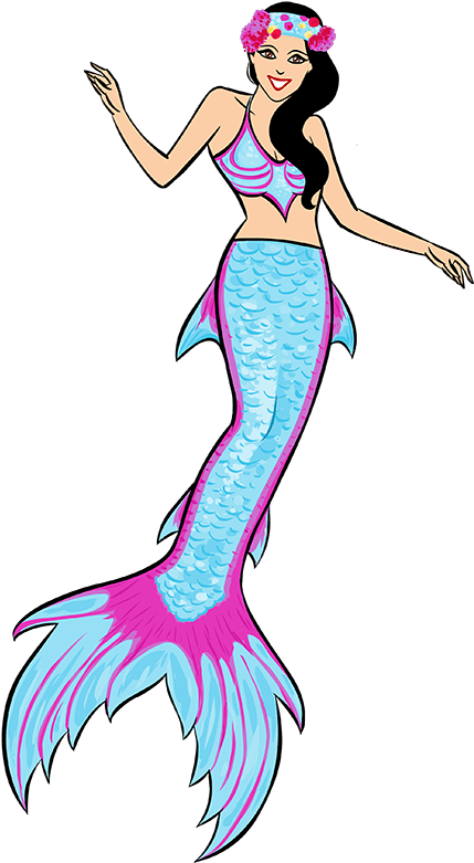 Mermaid Kat Cartoon In Her Silicone Mermaid Tail - Cartoon Realistic Mermaid, Hd Png Download