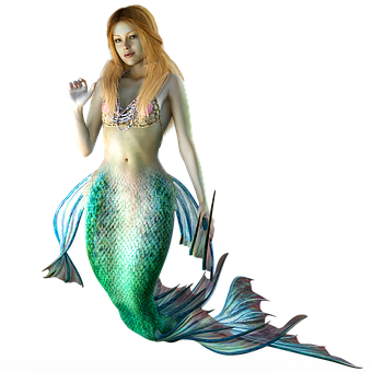 A Mermaid With A Black Background